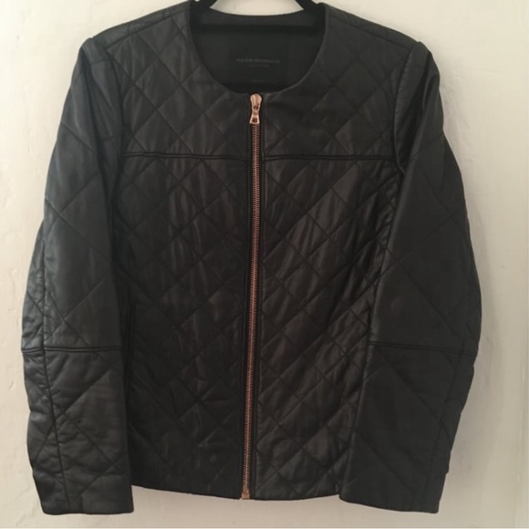 Club Monaco Colletion Quilted Leather Jacket with Rose Gold Hardware - Picture 1 of 4